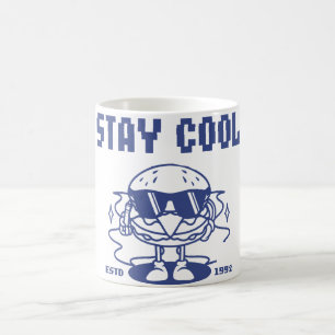 Caneca De Café Hambúrguer Cartoon Retro - Comida de Hambúrguer