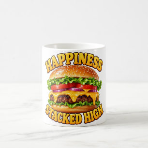 Caneca De Café Hambúrguer de Queijo Empilhado de Felicidade Amant