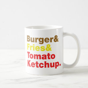 Caneca De Café Hamburguer & fritadas & ketchup de tomate