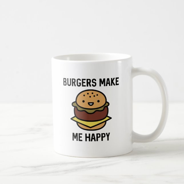 Caneca De Café Hambúrgueres Me Fazem Feliz (Direita)