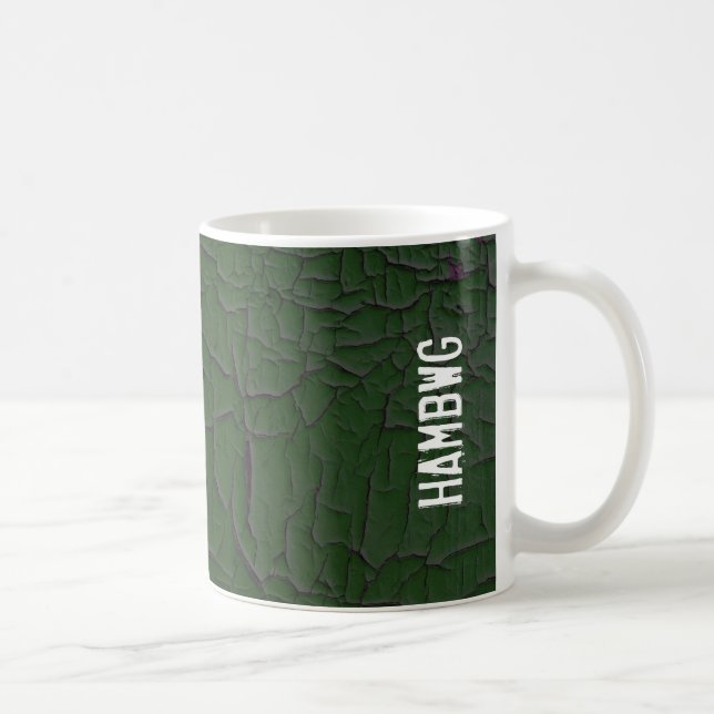 Caneca De Café HAMbWG - Caneca Café - Tinta Verde Crackle (Direita)