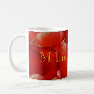 Caneca De Café HAMbyWG - Café Mug - Tulipas Vermelhas w Nome