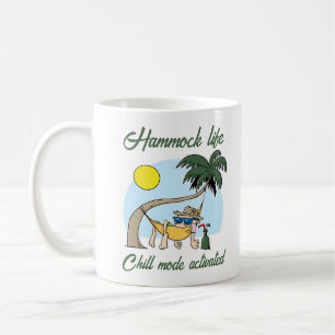 Caneca De Café Hammock Life Chill Mode Ativado Cartoon Engraçado