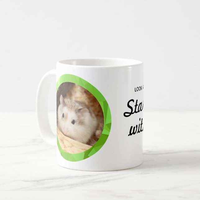 Caneca De Café Hammyville - Dia de Começo do Hamster Bonito com U (Frente Esquerda)