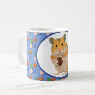 Caneca De Café Hamster bonito segurando um ovo de Páscoa