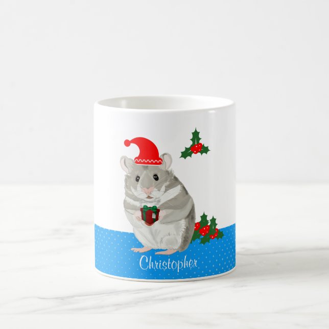 Caneca De Café Hamster cinza personalizado (Centro)
