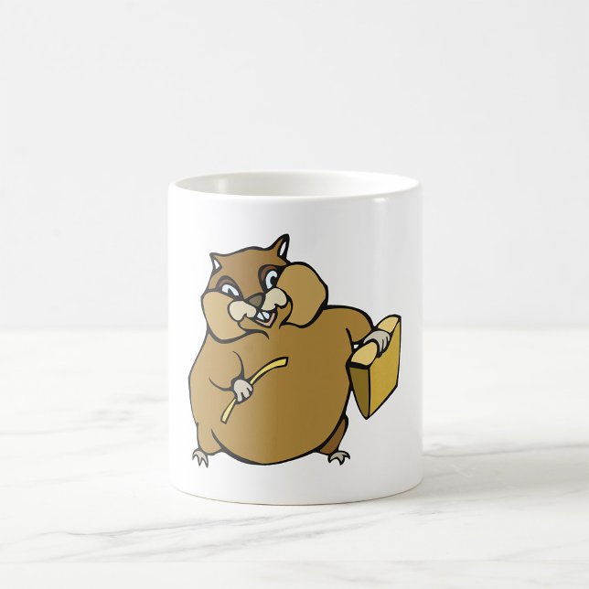 Caneca De Café Hamster de Desenho Animado Marrom com Queijo (Criador carregado)