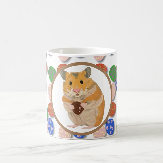 Caneca De Café Hamster de páscoa com Ovos de Chocolate (Centro)