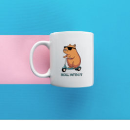 Caneca De Café hamster no patinete