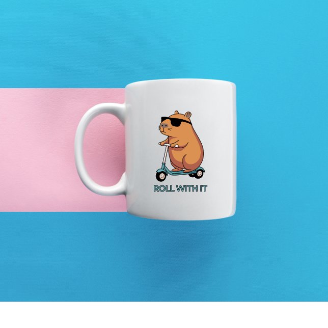 Caneca De Café hamster no patinete (Criador carregado)