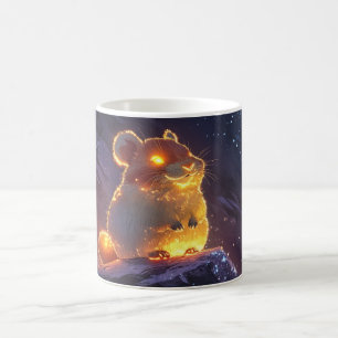 Caneca De Café hamster renderizado em 3D, iluminado por dentro co
