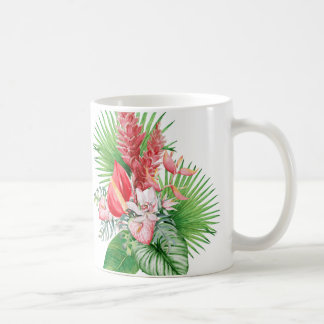 Caneca De Café Hana Hou! (Branco) Acordo de Flor Havaiano