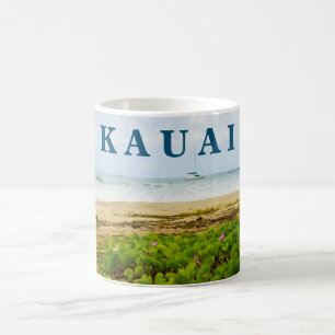 Caneca De Café Hanalei Bay Kauai Hawaii Beach e Boats