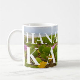 Caneca De Café Hanalei Bay Kauai Purple Flower Big Text