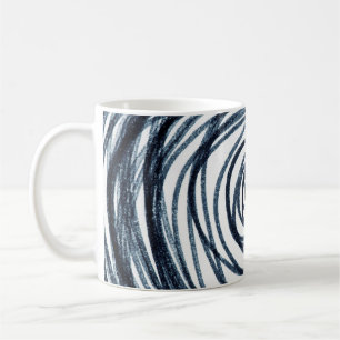 Caneca De Café Hand-drawn circles spiral pattern with abstract do