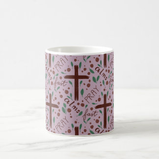 Caneca De Café Hand-drawn Lenten Cross and Roses Mug