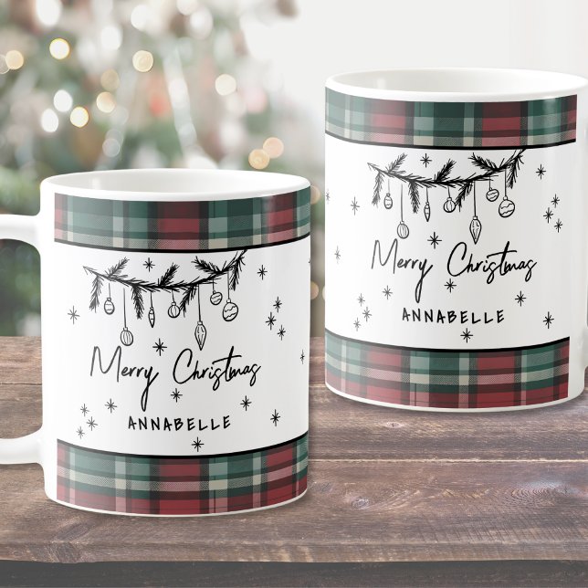 Caneca De Café Hand Drawn Merry Christmas (Hand Drawn Merry Christmas Coffee Mug)