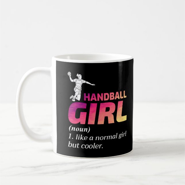 Caneca De Café Handball Girl Engraçado (Esquerda)
