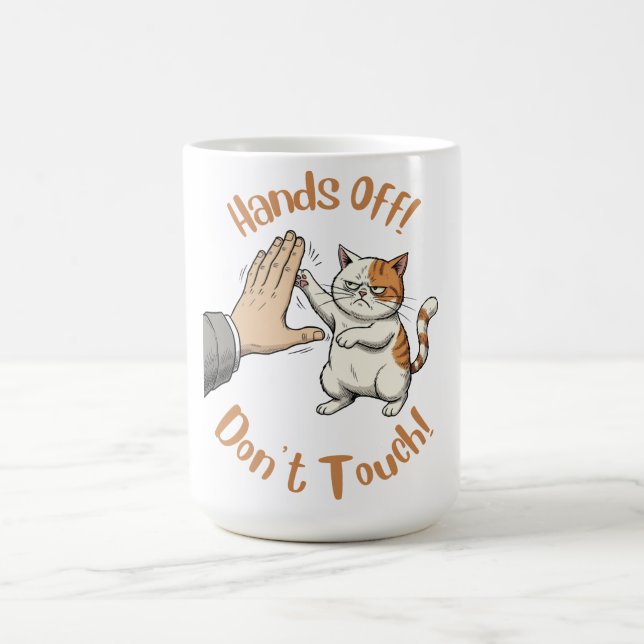 Caneca De Café "Hands Off, Don't Touch" funny quote on mug (Centro)