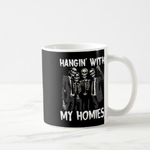 Caneca De Café Hangin Com Minhas Casas Engraçado Esqueleto De Hal