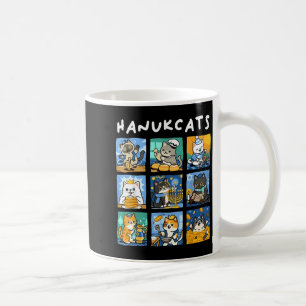 Caneca De Café Hanukcats Hanukkah Gato Menorá Gif Judaico Chanuka