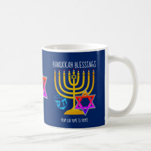 Caneca De Café Hanukkah abençoa monograma