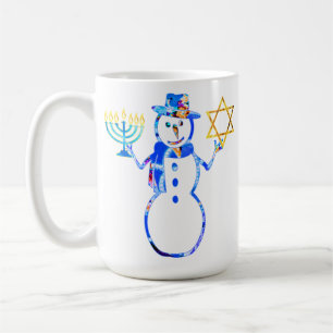 Caneca De Café Hanukkah, bonitão judeu Menorah Star de David