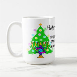 Caneca De Café Hanukkah e Natal juntos