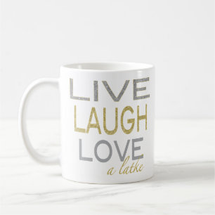 Caneca De Café Hanukkah Mug "Live Ria Amor um latão"