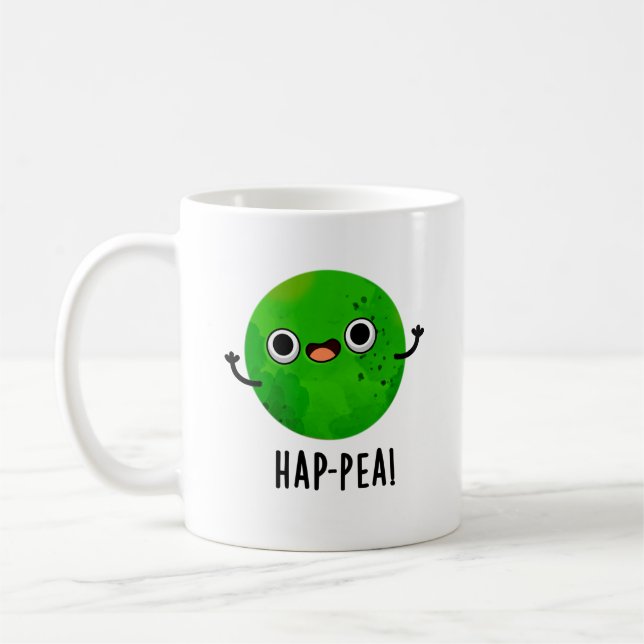 Caneca De Café Hap-pea Funny Happy Pea Pun (Esquerda)