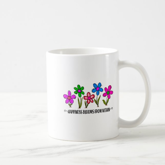 Caneca De Café Hapness Blooms From A Within Insrational Motivatio (Direita)