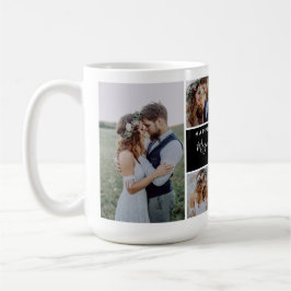Caneca De Café Happily Ever After Photo Collage Wedding Keepsake