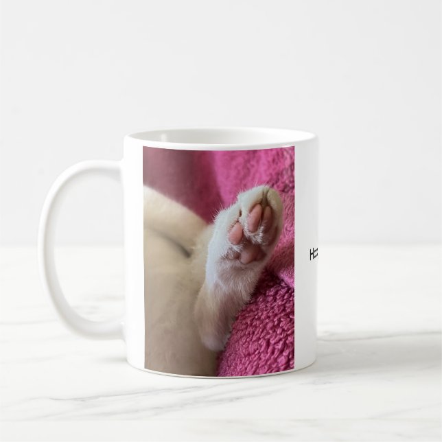 Caneca De Café Happiness is a warm cat. Cat Coffee Mug (Esquerda)