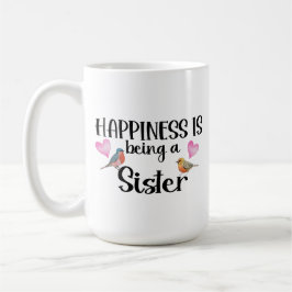 Caneca De Café Happiness Is Being A Sister Sibling Big Sis Step
