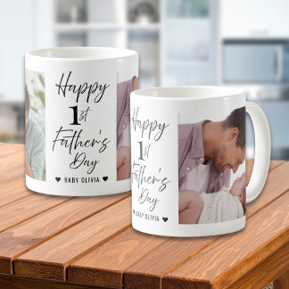 Caneca De Café  Happy 1st Father's Day Daddy Personalized 2 Photo