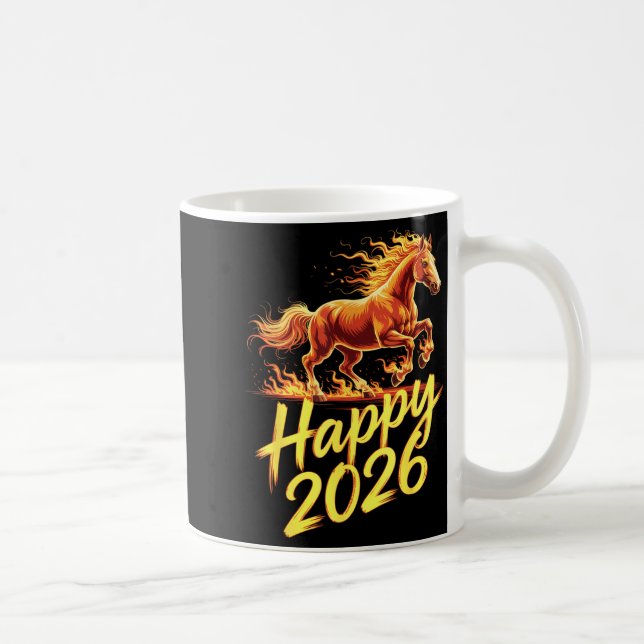 Caneca De Café Happy 2026 Year Of The Horse Chinese Zodiac New Ye (Direita)
