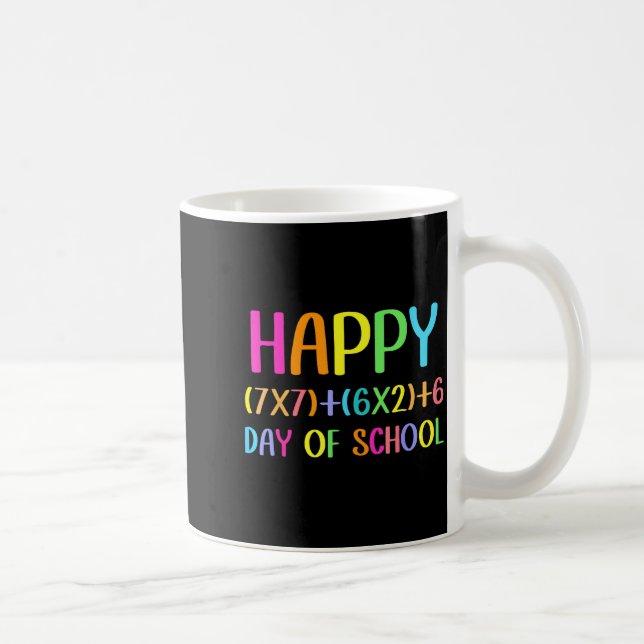 Caneca De Café Happy 67 Days Of School Math Teacher Students Six  (Direita)
