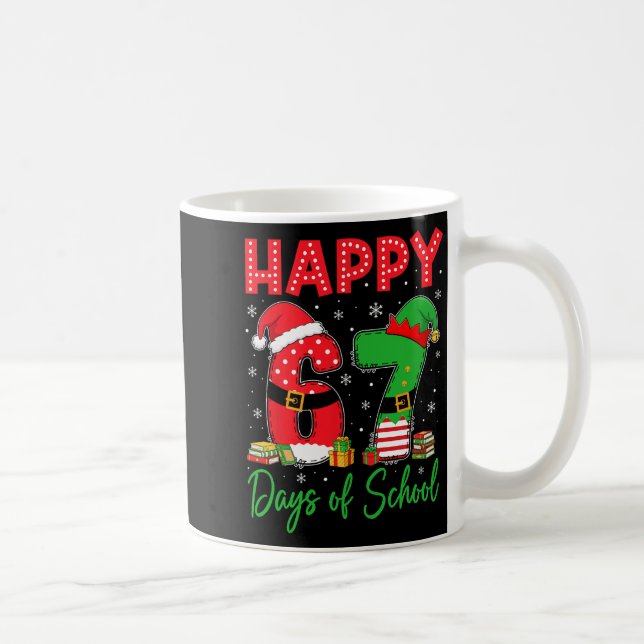 Caneca De Café Happy 67 Days Of School Six Seven 67 Christmas San (Direita)