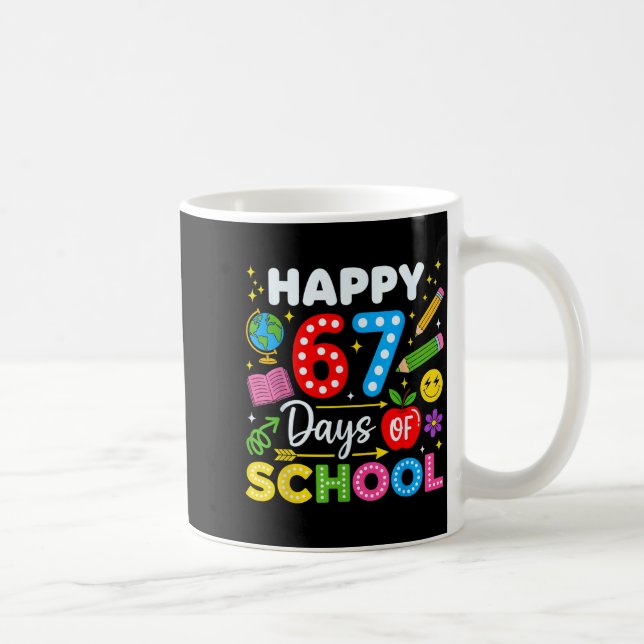 Caneca De Café Happy 67th Day Of School 67 Days Of School Kids Bo (Direita)
