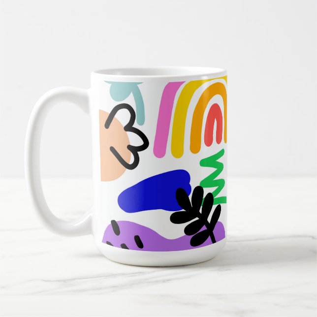 Caneca De Café Happy and colorful abstract designs (Esquerda)