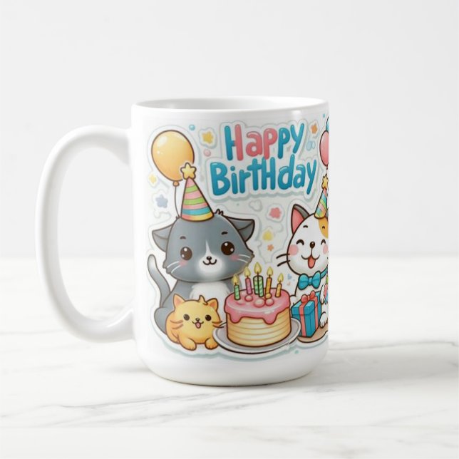 Caneca De Café Happy Birthday   Collection  Design (Esquerda)