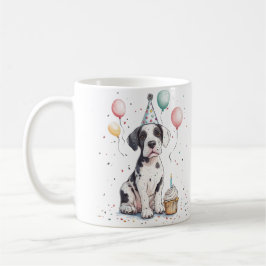 Caneca De Café Happy Birthday Great Dane Puppy Cupcake