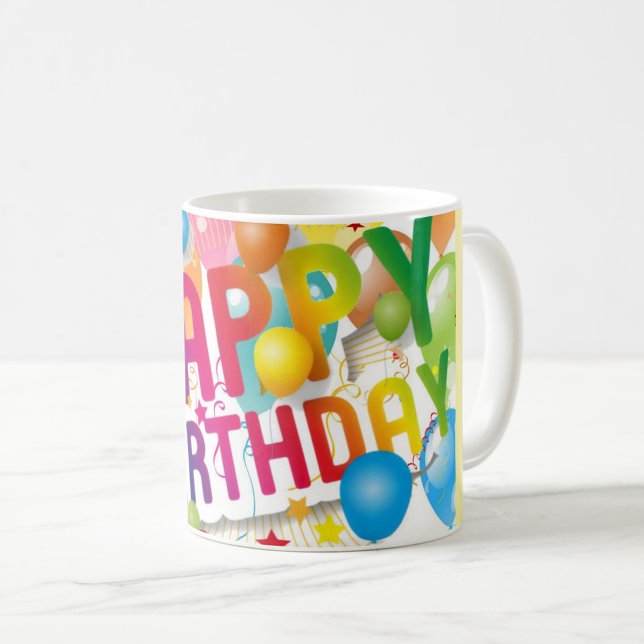 Caneca De Café Happy Birthday Mug (Bold colorful birthday design!)
