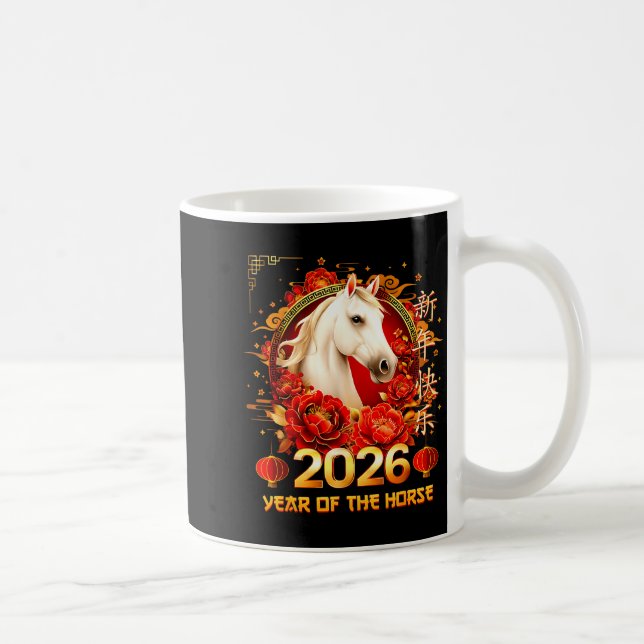 Caneca De Café Happy Chinese New Year Of The Horse 2026 Lunar New (Direita)