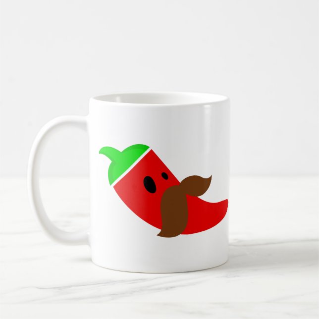 Caneca De Café happy cinco de mayo mustache pepper funny (Esquerda)