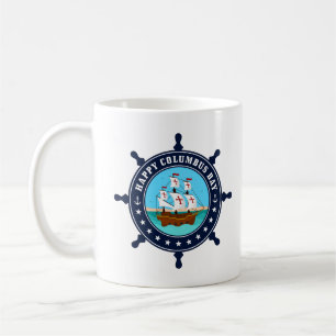 Caneca De Café Happy Columbus Day Mug   Café de Feriado do Explor