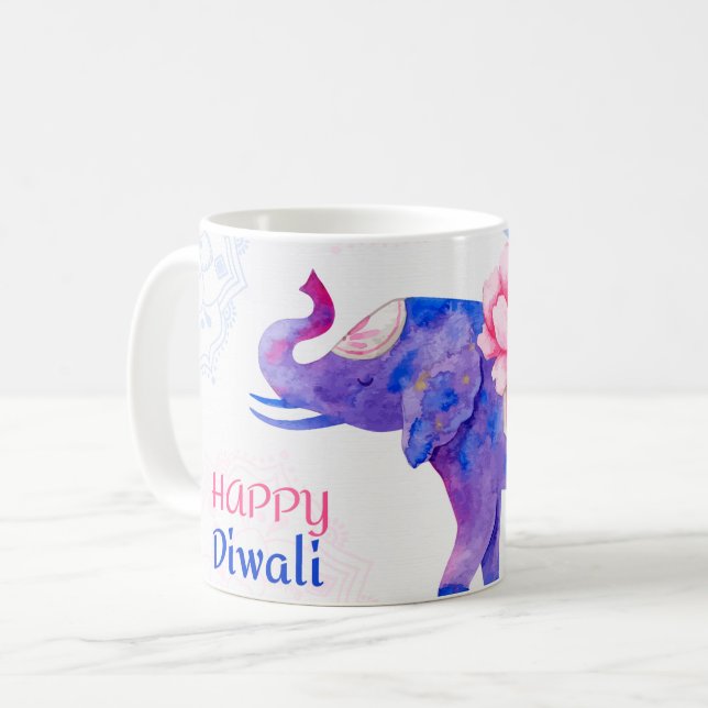 Caneca De Café Happy Diwali (Frente Esquerda)