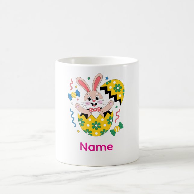 Caneca De Café Happy Easter Party Bunny Popping Out  (Centro)