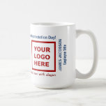 Caneca De Café Happy Employee Appreciation Day Business Logo<br><div class="desc">Make your own modern custom business appreciation mug for your staff employees, complete with your business logo, slogan, a few words of appreciation and website address. Upload your logo to replace the image you see now on this mug (an image where you can read the text "Your Logo Here"), and...</div>