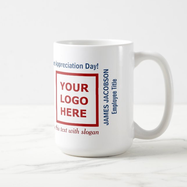 Caneca De Café Happy Employee Appreciation Day Business Logo  (Direita)
